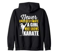 Mai Sottovalutare Una Donna Che Conosce Il Karate Felpa con Cappuccio