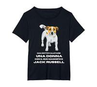 mai Sottovalutare Una Donna Jack Russell Regalo Amante Cani Maglietta, Donna Plus-Size, Nero, 5X