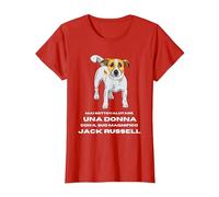 mai Sottovalutare Una Donna Jack Russell Regalo Amante Cani Maglietta, Donna, Rosso, S