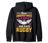 Mai Sottovalutare Una giocatrice di Rugby Felpa con Cappuccio