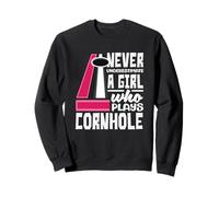 Mai Sottovalutare Una Ragazza Che Gioca a Cornhole Player Felpa