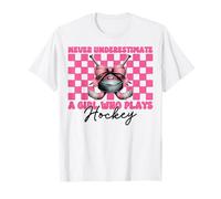 Mai sottovalutare una ragazza che gioca a hockey Coquette Bow Maglietta