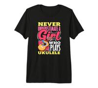 Mai Sottovalutare Una Ragazza Che Suona l'ukulele Maglietta Premium