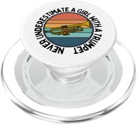 Mai sottovalutare una ragazza con una tromba donna trombettista PopSockets PopGrip per MagSafe