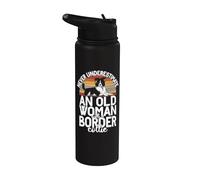 Mai sottovalutare una vecchia con un Border Collie Stainless Steel Insulated Water Bottle