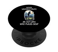 mai sottovalutare una vecchia signora che gioca a golf PopSockets PopGrip Adesivo