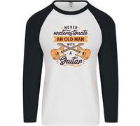 Mai Underestimate Un Vecchio Uomo Chitarra Uomo L/S Baseball T-Shirt