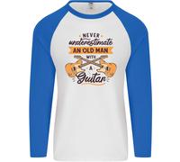 Mai Underestimate Un Vecchio Uomo Chitarra Uomo L/S Baseball T-Shirt