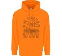 Mai Underestimate Un Vecchio Uomo Tavolo Tennis Bambini Felpa con Cappuccio