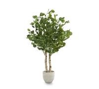 MAIA SHOP Eucalipto artificiale 105 cm, pianta finta da interno con tronco naturale, albero decorativo realistico per casa ufficio hotel