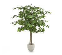 MAIA SHOP Ficus artificiale 105 cm, pianta finta da interno con tronco naturale, albero decorativo realistico per casa ufficio hotel