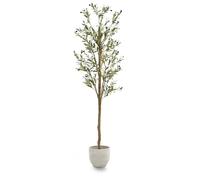 MAIA SHOP Olivo artificiale 210 cm Minimal, pianta finta grande da interno con tronco naturale, albero decorativo realistico per casa ufficio hotel