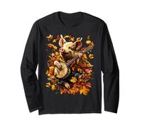 Maiale Banjoist Che Gioca Banjo Picker Autunno Foglie Autunno Animale Maglia a Manica