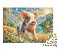 Maiale Carino Puzzle 1000 Pezzi, Jigsaw Puzzle Ad Alta Difficoltà Regali Per Adulti E Adolescenti, Home Giochi 38x26cm/1000pcs