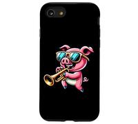 Maiale Con Occhiali Suona La Tromba Musica Custodia per iPhone SE (2020) / 7 / 8