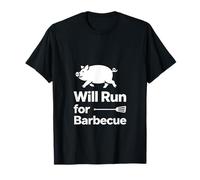 Maiale in Esecuzione Umorismo Cortile Cucina Divertente Art Design Maglietta