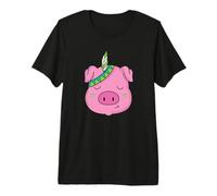 Maiale Indigeno Animale con Piuma Gioielli indigeni Maglietta Premium