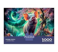 Maiale magico 1000 Pezzi Gioco Di Riflessione Avanzato in Cartone Solido Per Esercitare Il Cervello Giardino magico maiale perfetto Come Attività Vacanziera E Puzzle Offerto in Regalo 52x38cm/1000pcs