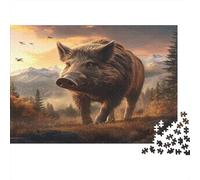 maiale selvaggio in piedi Puzzles 1000 Pezzi In cartone Spesso, Un Puzzles Per Enigma Per Il Relax Mentale, Ideale Per Partita Puzzle Game, Puzzle 52x38cm/1000pcs