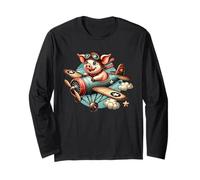 Maiale Volante con Ali Fly Pig Lovers Maglia a Manica