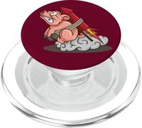 Maiali Stuntman Pirotecnico Divertente Volante Razzo Pig Stunts PopSockets PopGrip per MagSafe