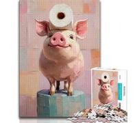 Maialino che gioca con la carta igienica, puzzle da 1000 pezzi per adulti, giocattoli educativi, giochi antistress adatti per la decorazione della scrivania (75x50cm)