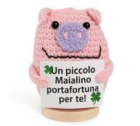 Maialino Fortunato Regalo Originale e Divertente per lui Idea Simpatica per lei Portafortuna Famiglia, Amici, Colleghi Compleanno Natale Uomo Donna Peluche Motivazionale (Maialino Portafortuna)