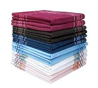 MAIANY Fazzoletti in tessuto da uomo, 12 pezzi, modello classico a righe e quadri, set di fazzoletti, Pocket Square Hankies, Multicolore