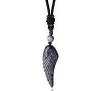 MAIBAOTA Collana di cristallo per uomo donna pietra di cristallo curativa naturale anelli d'angelo collane con ciondolo corda regolabile Reiki energia quarzo gemme gioielli, corda, pietre, corda