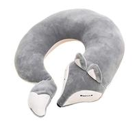 Maibar cuscino per il collo Volpe Cuscino da viaggio pelliccia Confortevole Cuscino da viaggio per aerei Car Train (Grigio)