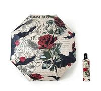 Maibar Ombrello Compatto Fiore Rosa 3D Modello UPF 50 SPF 50 Protezione UV del sole Ombrelli pieghevoli del per le donne (Pulsante di apertura automatica)