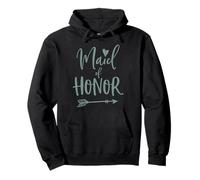 Maid of Honor Verde Salvia Wedding Party Wedding Day Felpa con Cappuccio
