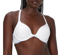 Maidenform Racerback Bra with Shaping & Support, One Fab Fit Underwire Bras for Women, Lightly Lined, Front Closure Reggiseno, Bianco/Alto Come Il Cielo Blu, 6C Donna