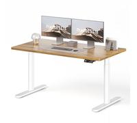 MAIDeSITe Scrivania elettrica regolabile in altezza, 140 x 70 cm, gambe ovali, a risparmio energetico, doppio motore silenzioso, capacità di carico 180 kg, con 4 memorie di altezza e funzione di