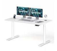 MAIDeSITe Scrivania elettrica regolabile in altezza, 140 x 70 cm, gambe ovali, a risparmio energetico, doppio motore silenzioso, capacità di carico 180 kg, con 4 memorie di altezza e funzione di