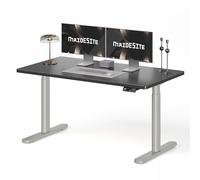 MAIDeSITe Scrivania elettrica regolabile in altezza, 140 x 70 cm, gambe ovali, a risparmio energetico, doppio motore silenzioso, capacità di carico 180 kg, con 4 memorie di altezza e funzione di