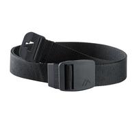 maier sports Eco Belt, Cintura, Comoda cintura per l'outdoor con fibbia in plastica per uomo e donna, Estremamente leggera, Regolabile all'infinito, Vestibilità perfetta, Nero, 5 (150 cm)