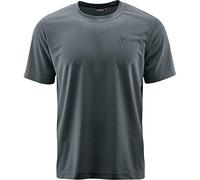 maier sports Walter, Maglietta da Uomo, Maglietta Funzionale con Collo Rotondo per Escursioni e Tempo Libero, Tecnologia Dryprotec, Traspirante, Chip NFC per Un Facile riciclo, Grigio, S