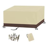 MAIFENGL Copertura per Mobili da Giardino, Copertura Tavolo Esterno 420D Tessuto Oxford Impermeabile Anti-UV Resistente alla Polvere Copertura per Giardino-BeigeBrown|| 54x76x69cm/LxWxH