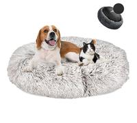 MAIFENGL Letto per Cani Cuccia per Gatti Rotondo, Letto Peluche Ciambella per Animale Domestico, Lavabile Letto per Cani e Gatti-Gradient-Coffee|| Ø70cm/28in