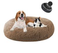 MAIFENGL Letto per Cani Cuccia per Gatti Rotondo, Letto Peluche Ciambella per Animale Domestico, Lavabile Letto per Cani e Gatti-Khaki|| Ø80cm/31in