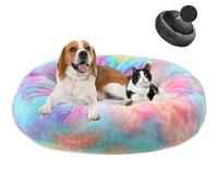 MAIFENGL Letto per Cani Cuccia per Gatti Rotondo, Letto Peluche Ciambella per Animale Domestico, Lavabile Letto per Cani e Gatti-Colorful Blue||Ø40cm/16in