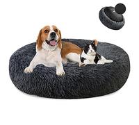 MAIFENGL Letto per Cani Cuccia per Gatti Rotondo, Letto Peluche Ciambella per Animale Domestico, Lavabile Letto per Cani e Gatti-Dark Gray|| Ø100cm/39in