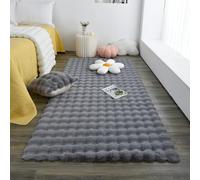 MAIFURUN Tappeto Di Fiori A Bolle Di Moda, Tappeto Da Soggiorno In Velluto A Bolle, Coperta Comoda In Peluche, Cuscino Per Divano Sul Comodino, Tappeti Lavabili,Grey-90x120CM