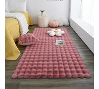 MAIFURUN Tappeto Di Fiori A Bolle Di Moda, Tappeto Da Soggiorno In Velluto A Bolle, Coperta Comoda In Peluche, Cuscino Per Divano Sul Comodino, Tappeti Lavabili,Pink- 90x150CM