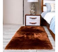 MAIFURUN Tappeto peloso per camera da letto, tappeto morbido e accogliente, marrone, 200 cm x 180 cm