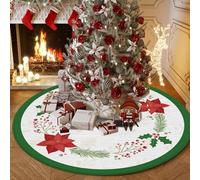 MAIFURUN Tappeto Rotondo Natalizio, Gonna per Albero di Natale Lavorata a Maglia, Tappetino per Decorazioni Festive, Tappeto per Salotto, Divano, tavolino,B- 100x100CM