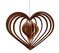 MAIGIEE Scacciapensieri Da Giardino, Effetto Ruggine, A Forma Di Cuore, Grande, 25 X 21,5 Cm, Decorazione Da Giardino, Balcone, Stagno