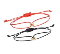Maigridy 2pcs Buona Fortuna Fascino Perline Bracciali Set Per Le Coppie Misura Regolabile Tessuto Handchain Corda Intrecciata Braccialetto Valutazioni Moda Coppie Gioielli, Misura unica, come