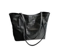 Maigridy Borsa da lavoro moderna oversize in PU per le donne borsa a tracolla per laptop e design rimovibile borsa a tracolla pied de poule alla moda, Nero , Taglia unica